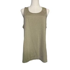 Lululemon Metal Vent Tech Tank Top M Beige Khaki Seamless Mesh Breathable